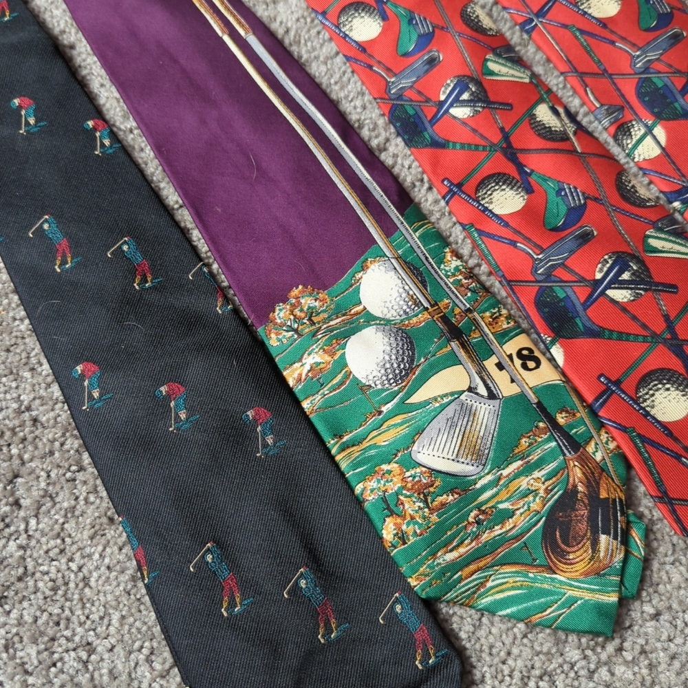 4 - Robert Talbott Golf Neck Tie Handsewn Finest Silk Made in USA - Picture 7 of 10